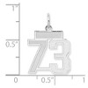 Black Bow Jewelry 14k White Gold, Jersey Collection, Small Number 73 Pendant - 2 of 3