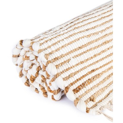 Handmade Beige and Ivory Braided Jute Area Rug