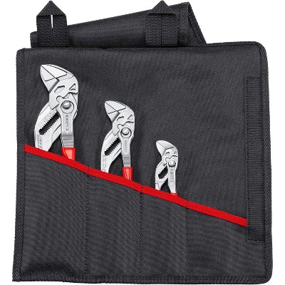 KNIPEX Adjustable 00 19 55 S6 3-Piece Pliers Wrench Set in Tool Roll : KNIPEX