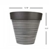 Gardener's Select Wide Rim Plastic Planter with White Lines, Light Grey, 14in - 2 of 2