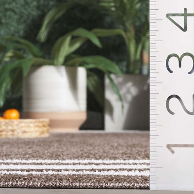 Brown and Ivory Rectangular Synthetic Area Rug, 5'3" x 7'6"
