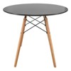 LeisureMod Dover 3-Piece Dining Set with Round Black MDF Top Bistro Table and 2 Plastic Chairs - image 4 of 4