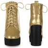 Perphy Women's Platform Lace Up Block Heel Western Combat Boots - 2 of 3