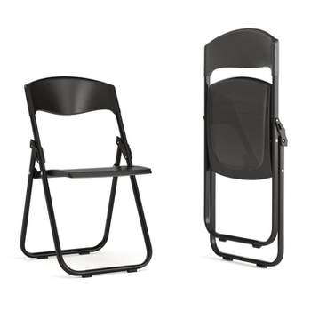 Flash Furniture 2 Pack HERCULES Series 500 lb. Capacity Heavy Duty Plastic Folding Chair with Built-in Ganging Brackets