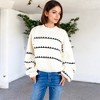 Anna-Kaci Women's Oversized Cable Knit Sweater with Contrast Stripes - 3 of 4