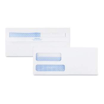 Quality Park Double Window Redi-Seal Security-Tinted Envelope, #9, Commercial Flap, Redi-Seal Adhesive Closure, 3.88 x 8.88, White, 500/BX
