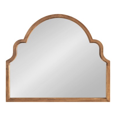 Rustic Brown Moroccan Arch Wood Vanity Mirror