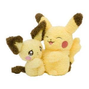 Pokemon Center: 6 Inch Plush Pichu & Pikachu Pokemon Buru Buru Mugyu! - 1 of 1
