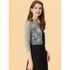 Allegra K Women's Elegant 3/4 Sleeve Sheer Floral Lace Cropped Bolero Shrugs - 3 of 4
