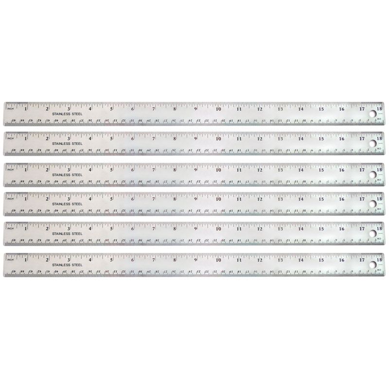 The Pencil Grip™ Stainless Steel Ruler, 18", Pack of 6, 1 of 3