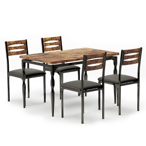 Whizmax 5-Piece Dining Set for 4 - Compact Table & Chairs with Spiral Legs, Space-Saving Kitchen Set for Small Apartments - 1 of 4