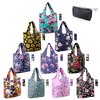 Flower Tote Bag Large Reusable Grocery Bags Foldable Shopping - 3 of 4