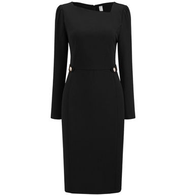 target semi formal dresses INSPIRE CHIC Women's Asymmetrical Neck Dressy Long Sleeve Medium Black fairy shirt
