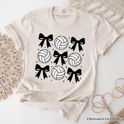 Coquette Volleyball Bows T-Shirt, Cute Athletic Sports Game Day Tee | OrnamentallyYou