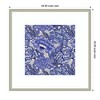 Kate and Laurel Framed Art Painted Flowers Blue by Carrie Cantwell, 34x34, Florence Silver - 2 of 4