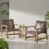 GDFStudio Savannah Outdoor Acacia Wood and Wicker Club Chairs (Set of 2) - 3 of 4