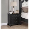 Vynxaria 3 Drawer Nightstand, Black Finish with Antique Copper Pulls, Felt Lined Top Drawer with Cable Grooves, Ample Storage - 3 of 4