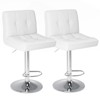 MAYEERTY Bar Stools Set of 2, Counter Height Barstools, Height Adjustable PU Leather Swivel Barstool, White - 2 of 4