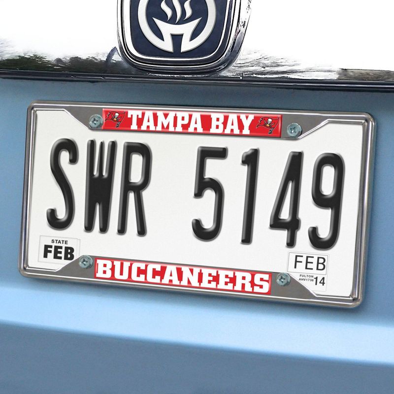 NFL Tampa Bay Buccaneers Stainless Steel License Plate Frame, 2 of 4