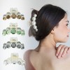 Unique Bargains Women's Hair Accessories Bling Claw Clip Jaw Grips Plastic White Green Champagne Gray 4Pcs - 2 of 4