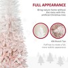 HOMCOM 6' Tall Unlit Pencil Fir Artificial Christmas Tree with Realistic Branches and Steel Base, Pink and White - 4 of 4