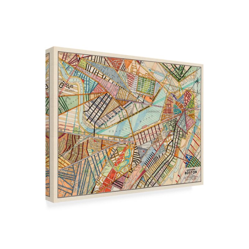 Trademark Fine Art -Nikki Galapon 'Modern Map Of Boston' Canvas Art, 1 of 5