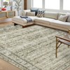 Washable Vintage Floral Distressed Rug Non Slip Low Pile Rug Soft Throw Floor Cover Foldable Indoor Carpet for Living Room Bedroom - 2 of 4
