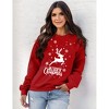 Clearlove Christmas Sweatshirt Merry Bright Christmas T-Shirt Long Sleeve Lightweight Holiday Pullover Tops - 2 of 4