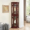 Okak Corner Curio Cabinet with Glass Doors and Adjustable Tempered Glass Shelves, Display Cabinet for Living Room, Kitchen - 2 of 4