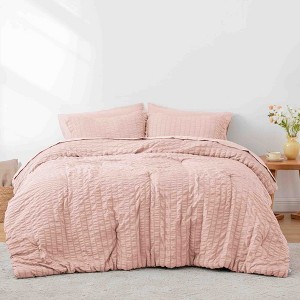 BAGOKIE 5/7 Pieces Seersucker Bed in a Bag Comforter Set - 1 of 4
