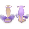 Perphy Women's Back to College Open Toe Ankle Strap Mesh Bow Tie High Stiletto Heels - 2 of 3