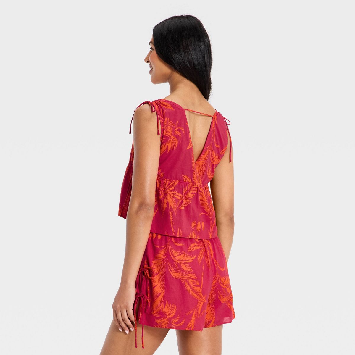 Women's Beachy Keen V-Neck Tie Top - A New Day™ - thumbnail 8