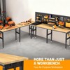 96" Adjustable Workbench, 5000 Lb Capacity Heavy-Duty Work Bench Table with Power Outlet & Pegboard, Rubber Wood Top Garage Work Table for Workshop - 2 of 4