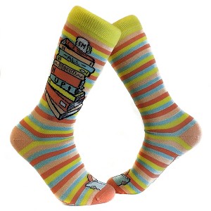Crazy Dog T-Shirts Women's I'm All Booked Up Socks Funny Reading Books Teacher Footwear - 1 of 4