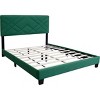 Streamdale GREEN QUEEN SIZE BED FRAME WITH ADJUSTABLE HEADBOARD SUPER AFFORDABLE NO BOX SPING REQUIRE - 2 of 4