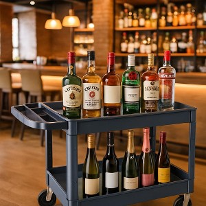 GustoWave 2-Tier Commercial Multifunctional Service Cart with Wheels for Kitchen Bar Office - 1 of 4