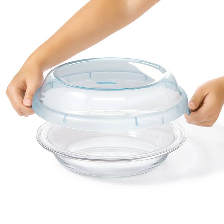 OXO Glass Deep Dish Pie Plate with Lid: Round Pie Pan & Carrier, Dishwasher-Safe, 44.8 Volume Capacity, 3 of 5