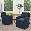 KINWELL 25" Performance Fabric Upholstered Rolling Dining Armchair, Set of 2 - 3 of 4