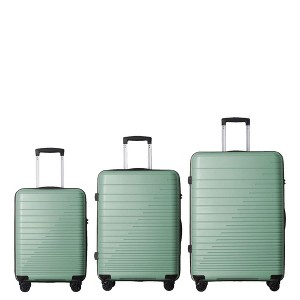 NAYSAYE Luggage PP Hardshell 3 Piece Spinner Set with TSA Lock and Ergonomic Handles for Travel, Dark Green, 20.47"*11.22"*29.33" - 1 of 4