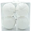 4E's Novelty 4 Pack 4’’ Snowball Ornaments - Iridescent, shatterproof Christmas decor for white holiday themes, tree ornaments, and winter accents. - 4 of 4