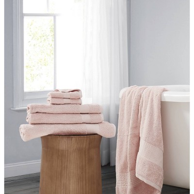 6pc Cotton Tencel Towel Set Blush - Brooklyn Loom : Target