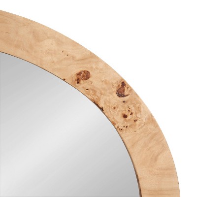 Natural Burlwood Oval Vanity Wall Mirror 22" x 28"