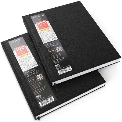 Arteza Hardbound Paper Pad for Drawing or Sketching, 8.5x11", 100 Sheets - 2 Pack (ARTZ-8141)
