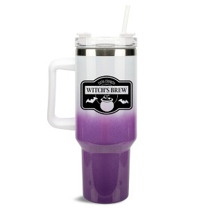 100 North Witch's Brew Cauldron Halloween Wrap-Around 40 Oz. Stainless Steel Water Bottle Coffee Mug, Spill & Leak Resistant, Travel Tumbler with - 1 of 4