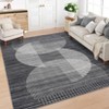 Machine Washable Area Rugs Modern Abstract Indoor Mat Non Shedding Neutral Throw Rugs Foldable Geometric Strip Thin Floor Cover for Living Room - 4 of 4