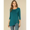 Allegra K Women's 3/4 Sleeve Round Neck Button Decor Casual Stretchy Tunic Tops - 4 of 4