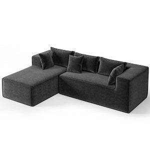 Modular l-Shaped Sectional Sofa, Chenille Upholstered Couch w/ Chaise, High Density Foam, No Assembly Required - 1 of 4
