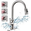 Kitchen Sink Faucets Stainless Steel 3-Mode Pull-Down Kitchen Faucet, 360 Rotatable, 1 or 5 Holes Compatible - image 3 of 3