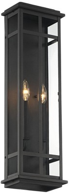 Metrix 30" Black Glass Outdoor Wall Light Fixture