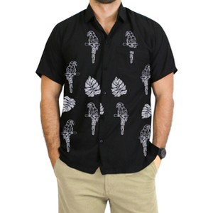LA LEELA Men's Button Down Short Sleeves Casual Hawaiian Shirt Beach Aloha Party Summer Holidays Vacation Shirts For Mens - 1 of 2